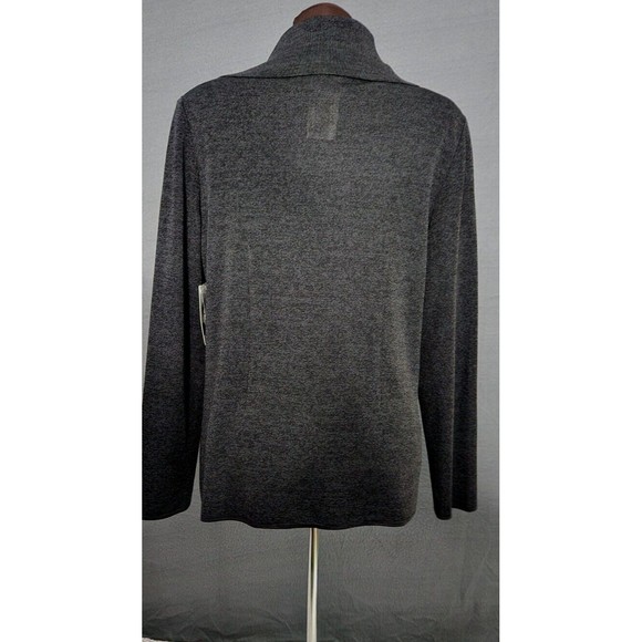 Exclusively Misook Cardigan Sweater Womens S Heathered Gray Button Collared NWT - Picture 3 of 11